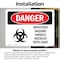 Signmission Infection Hazard Handle Needles With Care Danger Sign, Vinyl Decal, 10in W x 7in L, 2PK OS-2PACK-DS-D-710-L-1373 - alternate 5